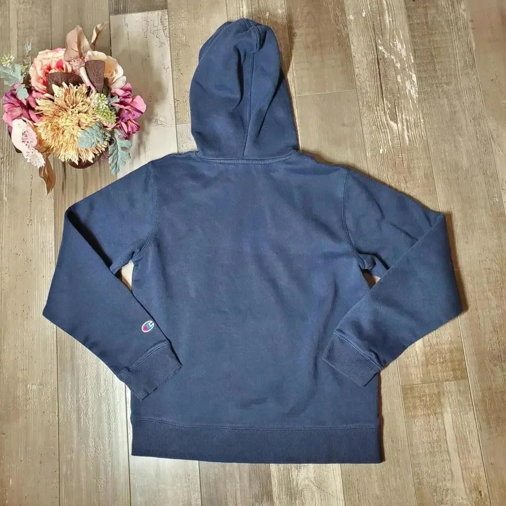 Champion Boys' Youth Long Sleeve Hooded Pullover Sweatshirt Navy Blue XL EUC